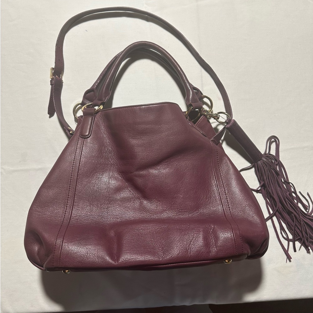 G.I.L.I. large plum purple leather bag purse